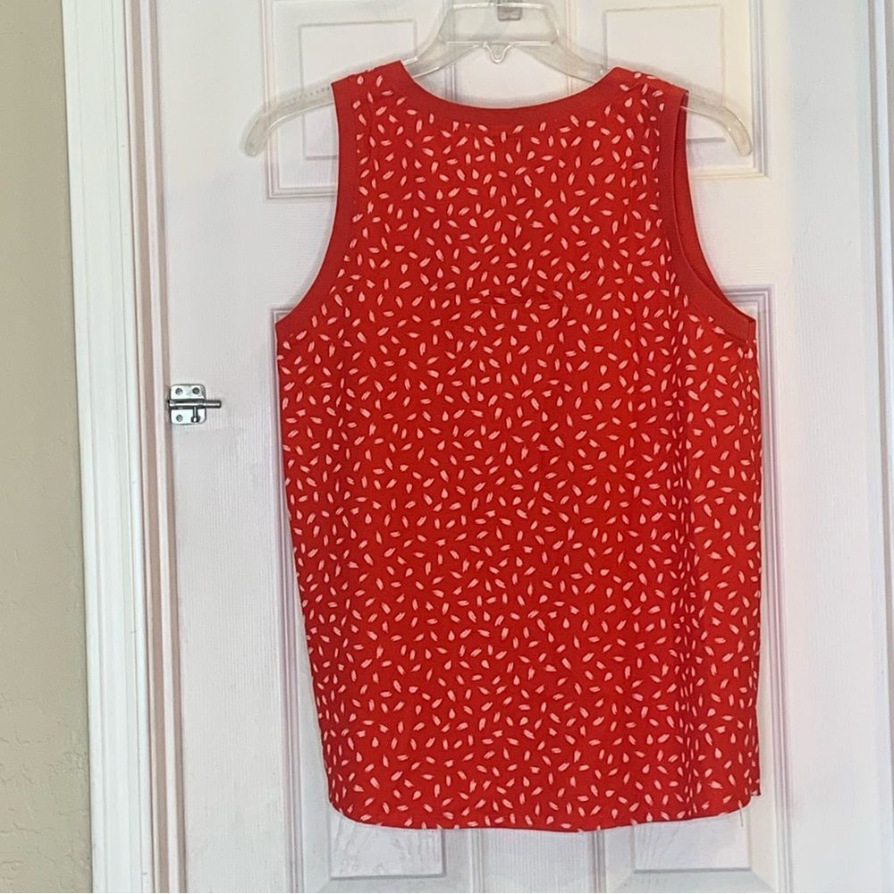 Chicos Zen Sport Dot Print High Stretch Dotted Tank Top Red Size 3/XL - Picture 2 of 9